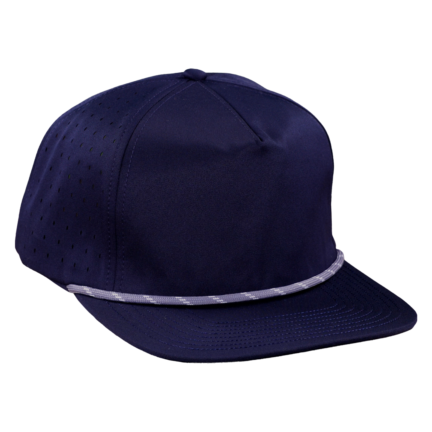 5-Panel Waterproof Non-Structured Golf Hat with Visor Rope - Midnight Blue