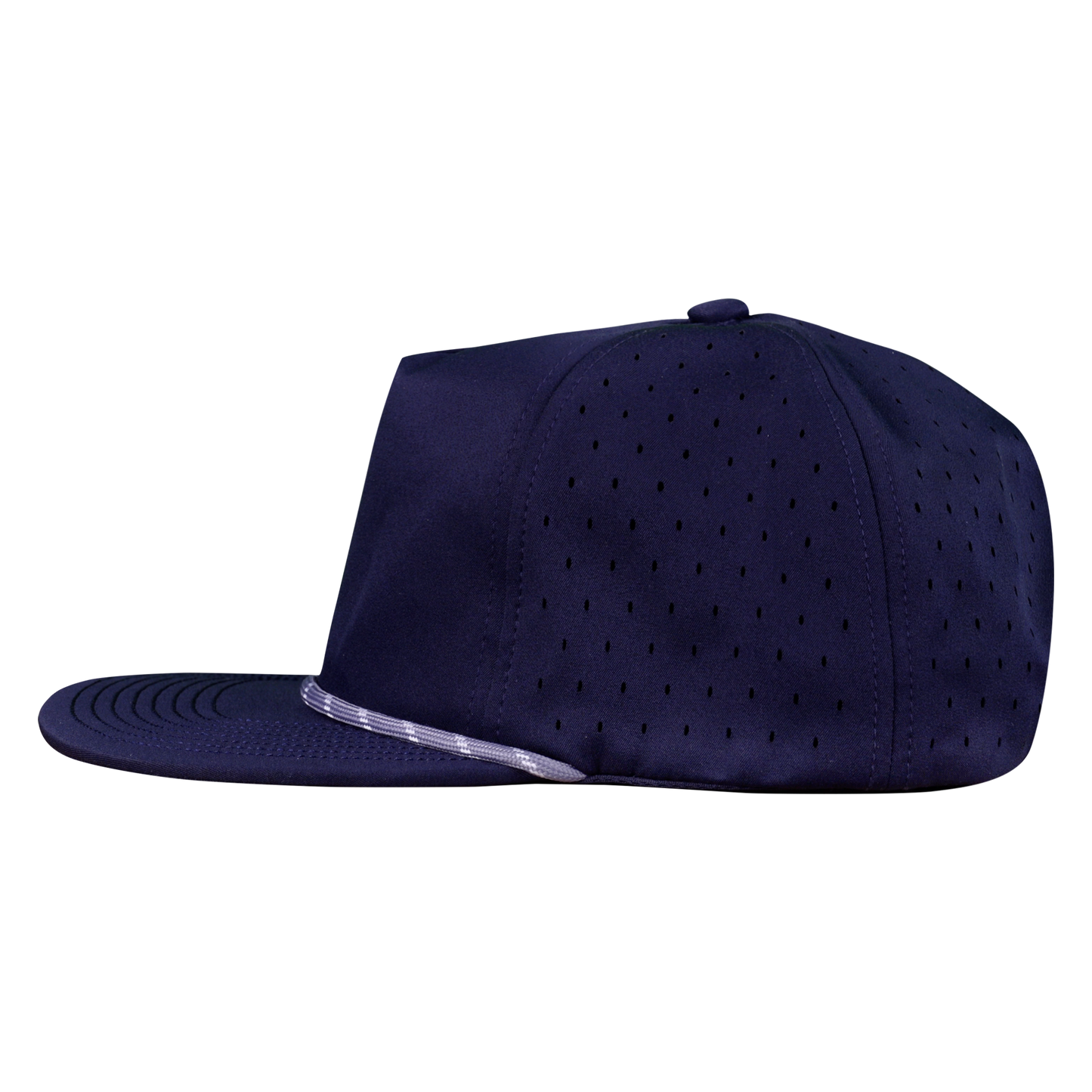 5-Panel Waterproof Non-Structured Golf Hat with Visor Rope - Midnight Blue