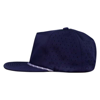 5-Panel Waterproof Non-Structured Golf Hat with Visor Rope - Midnight Blue