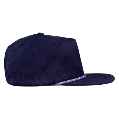 5-Panel Waterproof Non-Structured Golf Hat with Visor Rope - Midnight Blue