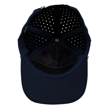 5-Panel Waterproof Non-Structured Golf Hat with Visor Rope - Midnight Blue