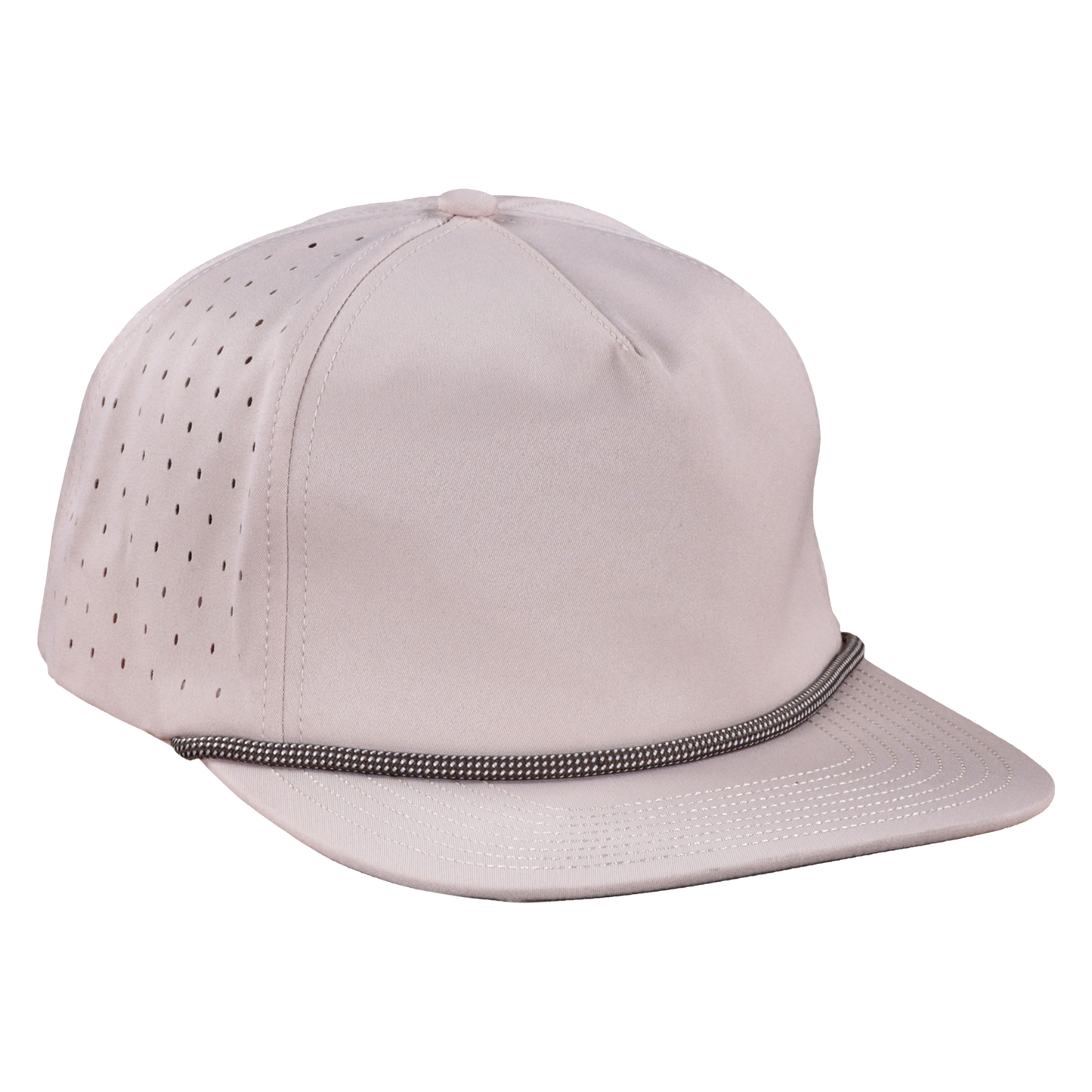 5-Panel Waterproof Non-Structured Golf Hat with Visor Rope - Padre Tan