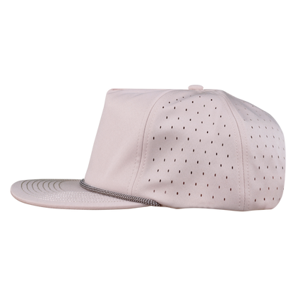 5-Panel Waterproof Non-Structured Golf Hat with Visor Rope - Padre Tan