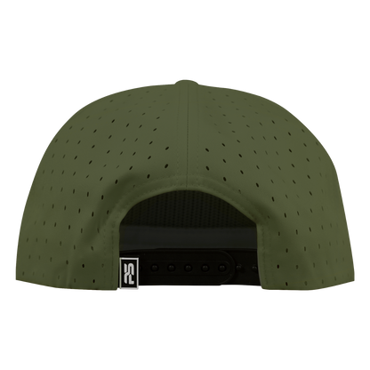 5-Panel Waterproof Non-Structured Golf Hat with Visor Rope - Pine Green