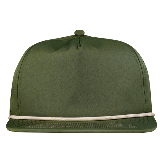 PS124R Pine Green 5 Panel Waterproof Non-Structured Golf Hat