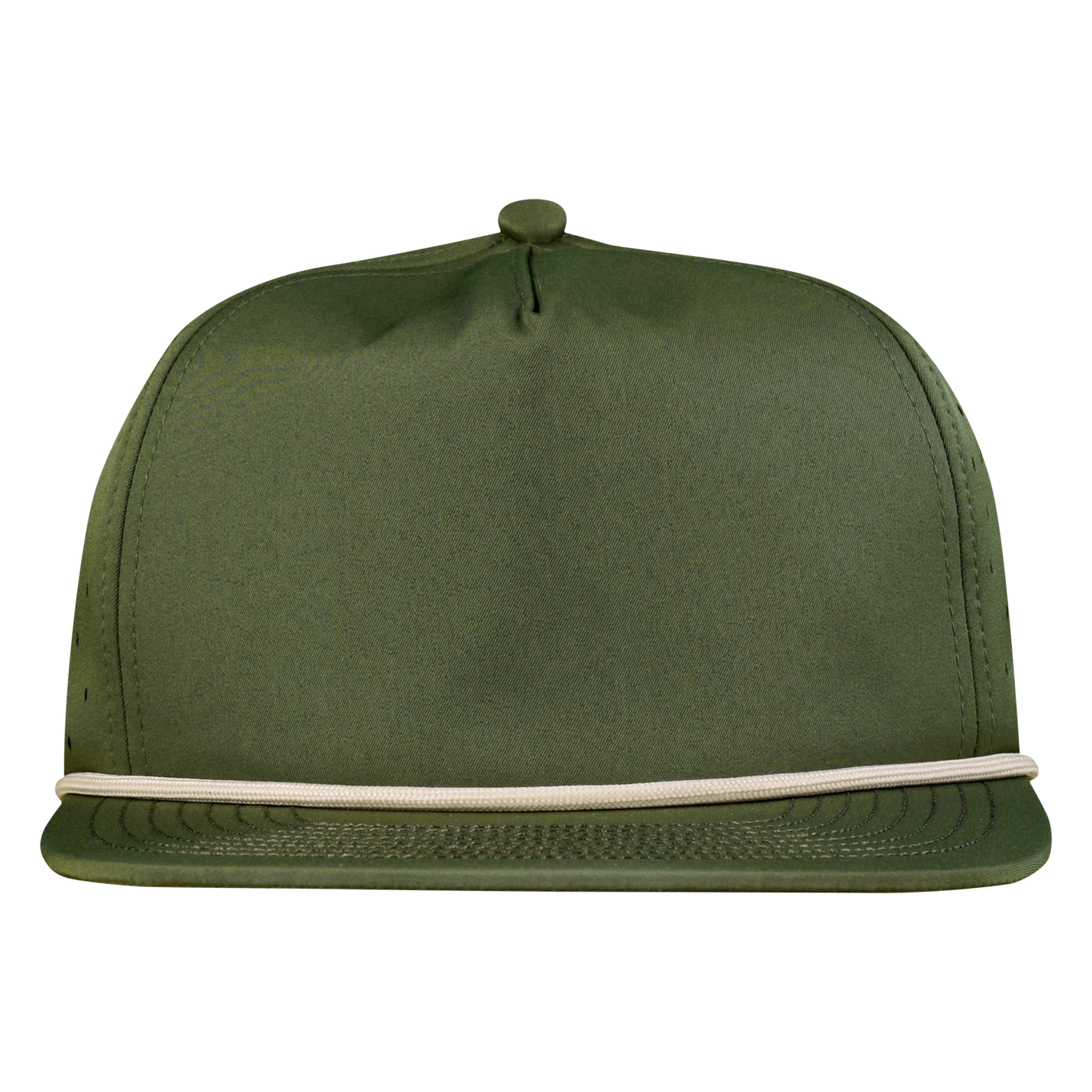 5-Panel Waterproof Non-Structured Golf Hat with Visor Rope - Pine Green