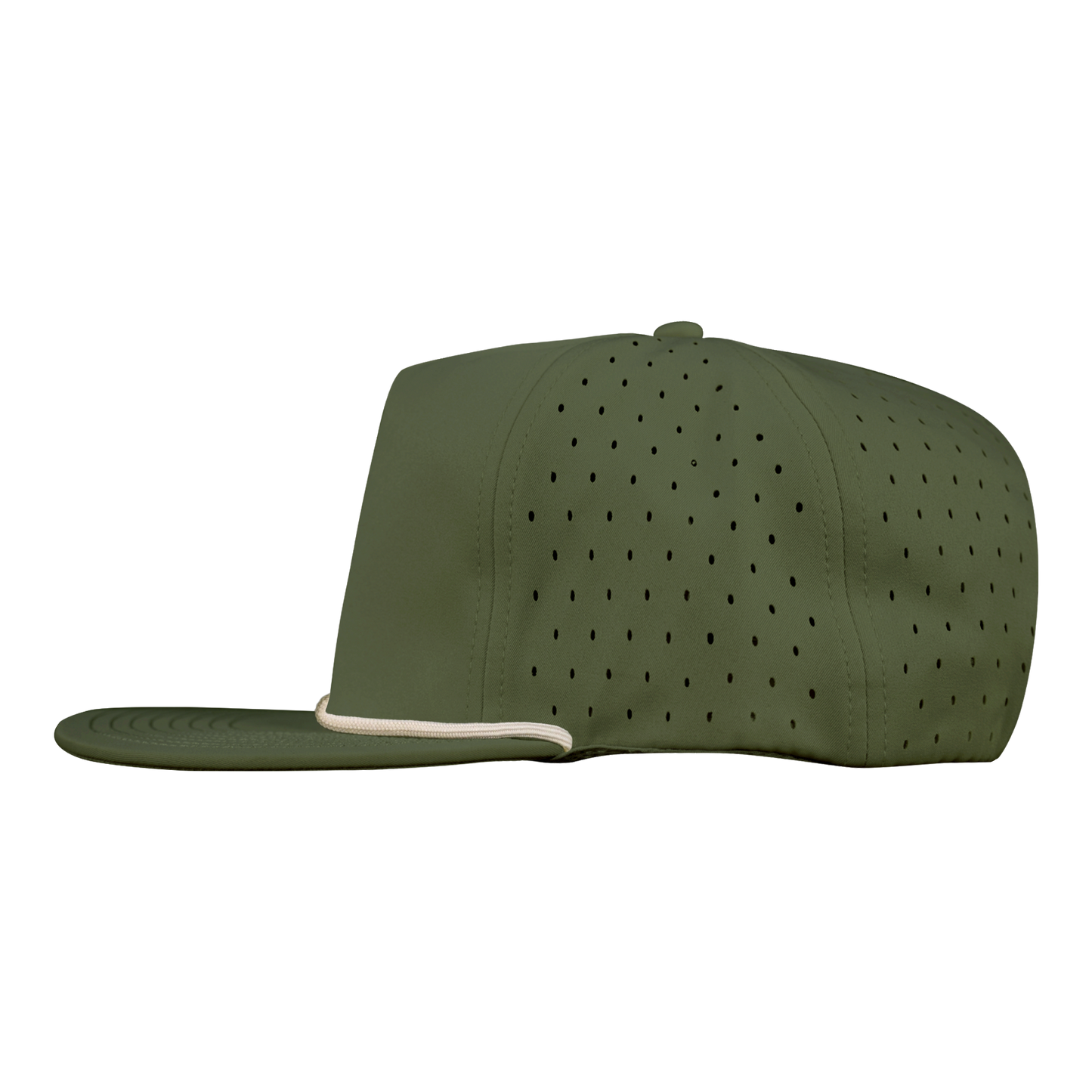 5-Panel Waterproof Non-Structured Golf Hat with Visor Rope - Pine Green