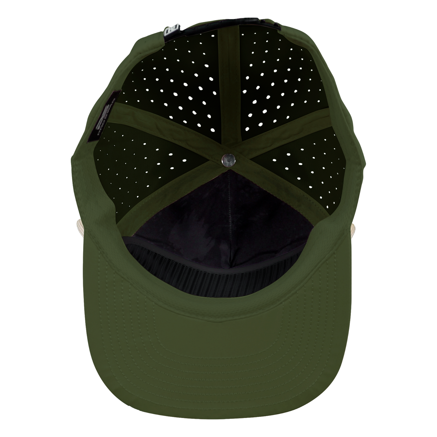 5-Panel Waterproof Non-Structured Golf Hat with Visor Rope - Pine Green