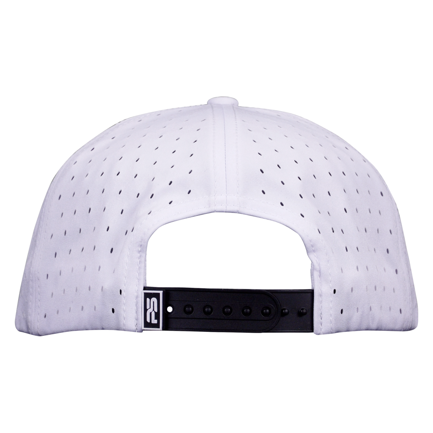 5-Panel Waterproof Non-Structured Golf Hat with Visor Rope - Salt White with Blue Rope