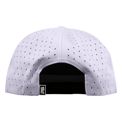5-Panel Waterproof Non-Structured Golf Hat with Visor Rope - Salt White with Black Rope