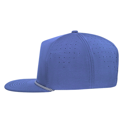 *Limited Stock* 5-Panel Golf Hat with Visor Rope - Graphite Blue