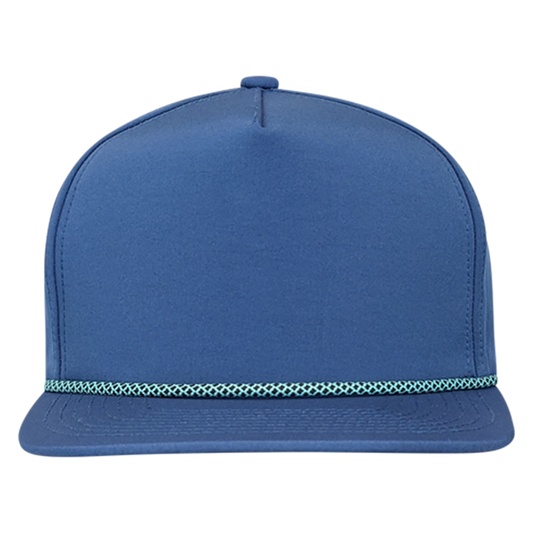 PS140 5-Panel Visor Rope Golf Hat - Pelagic Blue