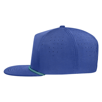 *Limited Stock* 5-Panel Golf Hat with Visor Rope - Pelagic Blue