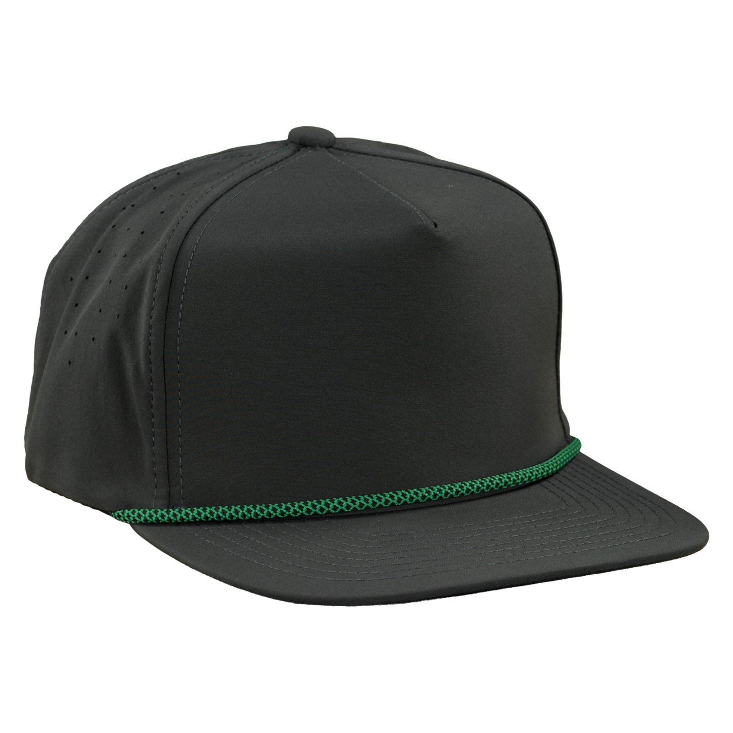 *Limited Stock* 5-Panel Golf Hat with Visor Rope - Sable Black