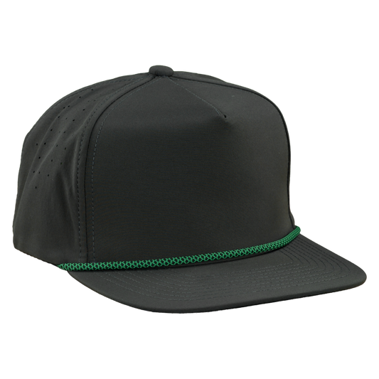 *Limited Stock* 5-Panel Golf Hat with Visor Rope - Sable Black