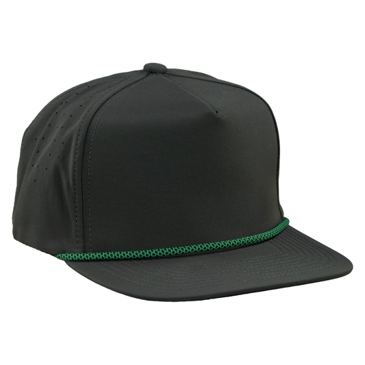 *Limited Stock* 5-Panel Golf Hat with Visor Rope - Sable Black