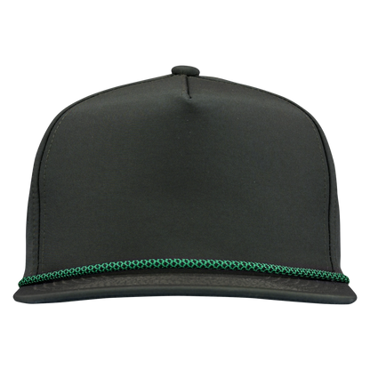 *Limited Stock* 5-Panel Golf Hat with Visor Rope - Sable Black