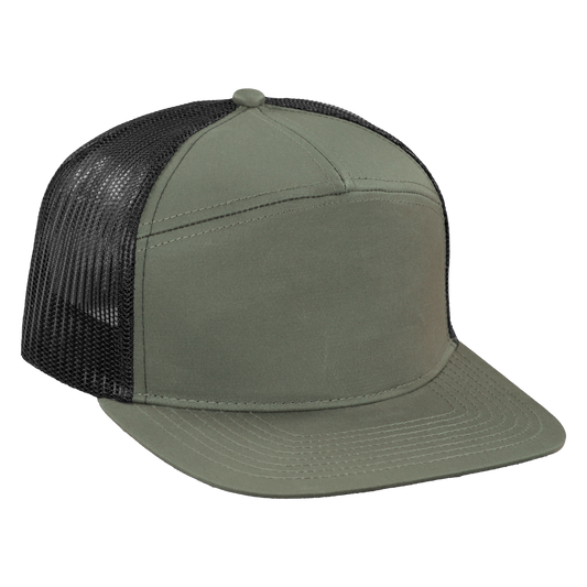 *Limited Stock* High-Profile 7-Panel Hat - Olive Green