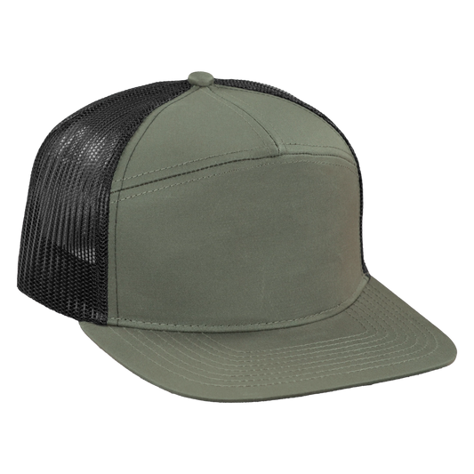 *Limited Stock* High-Profile 7-Panel Hat - Olive Green