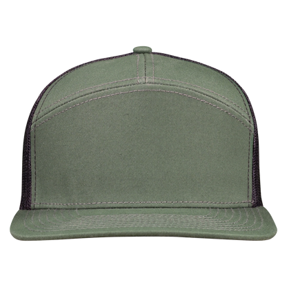 *Limited Stock* High-Profile 7-Panel Hat - Olive Green