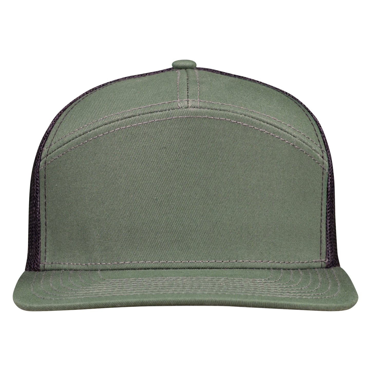 *Limited Stock* High-Profile 7-Panel Hat - Olive Green