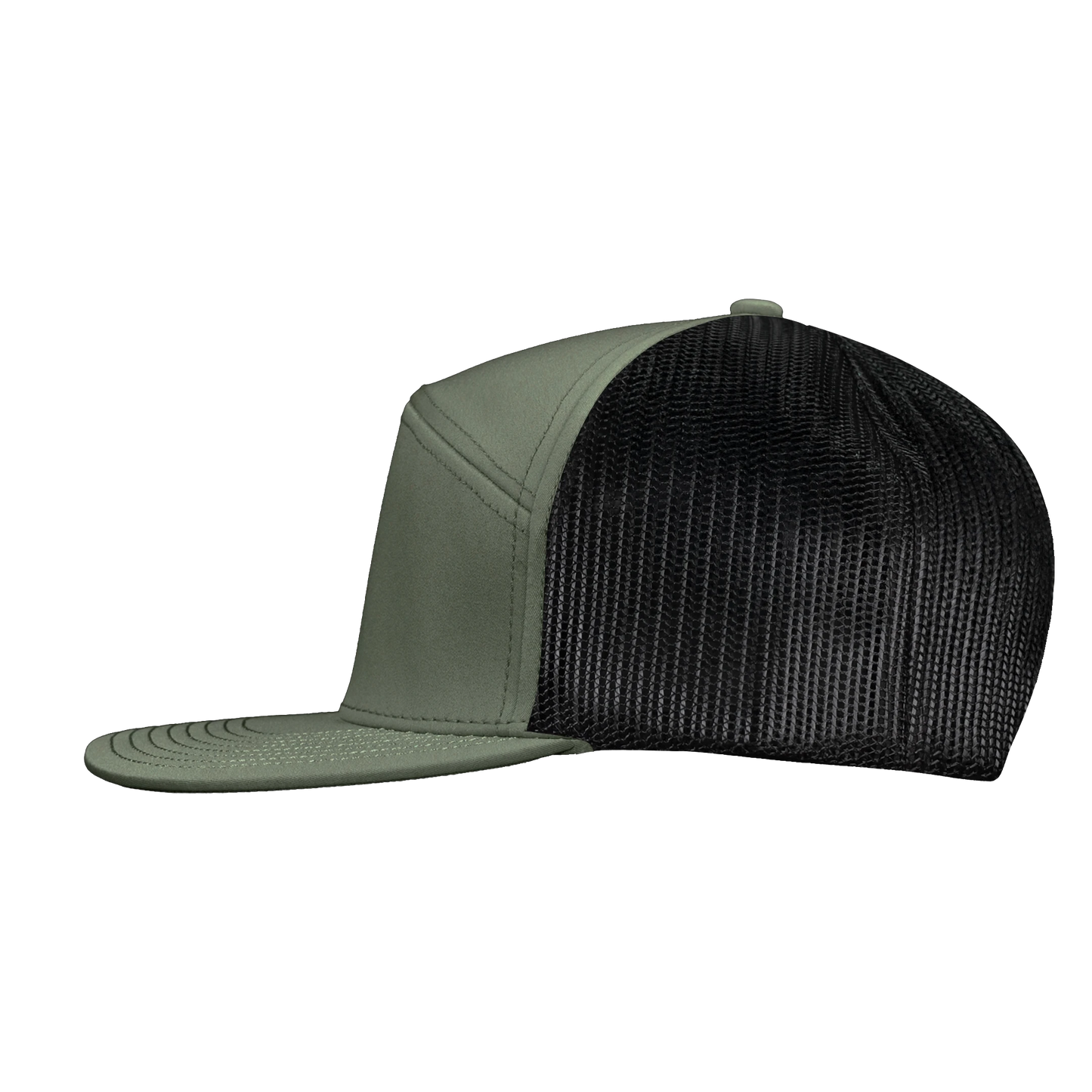 *Limited Stock* High-Profile 7-Panel Hat - Olive Green