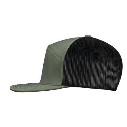*Limited Stock* High-Profile 7-Panel Hat - Olive Green