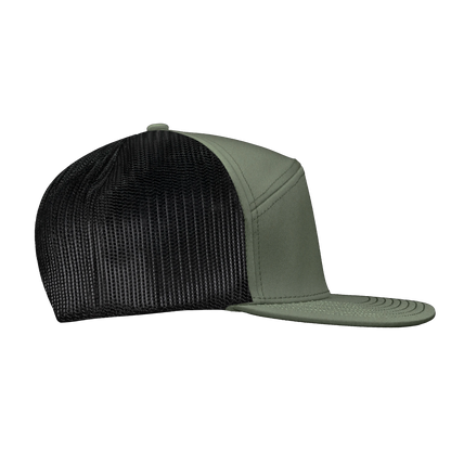 *Limited Stock* High-Profile 7-Panel Hat - Olive Green