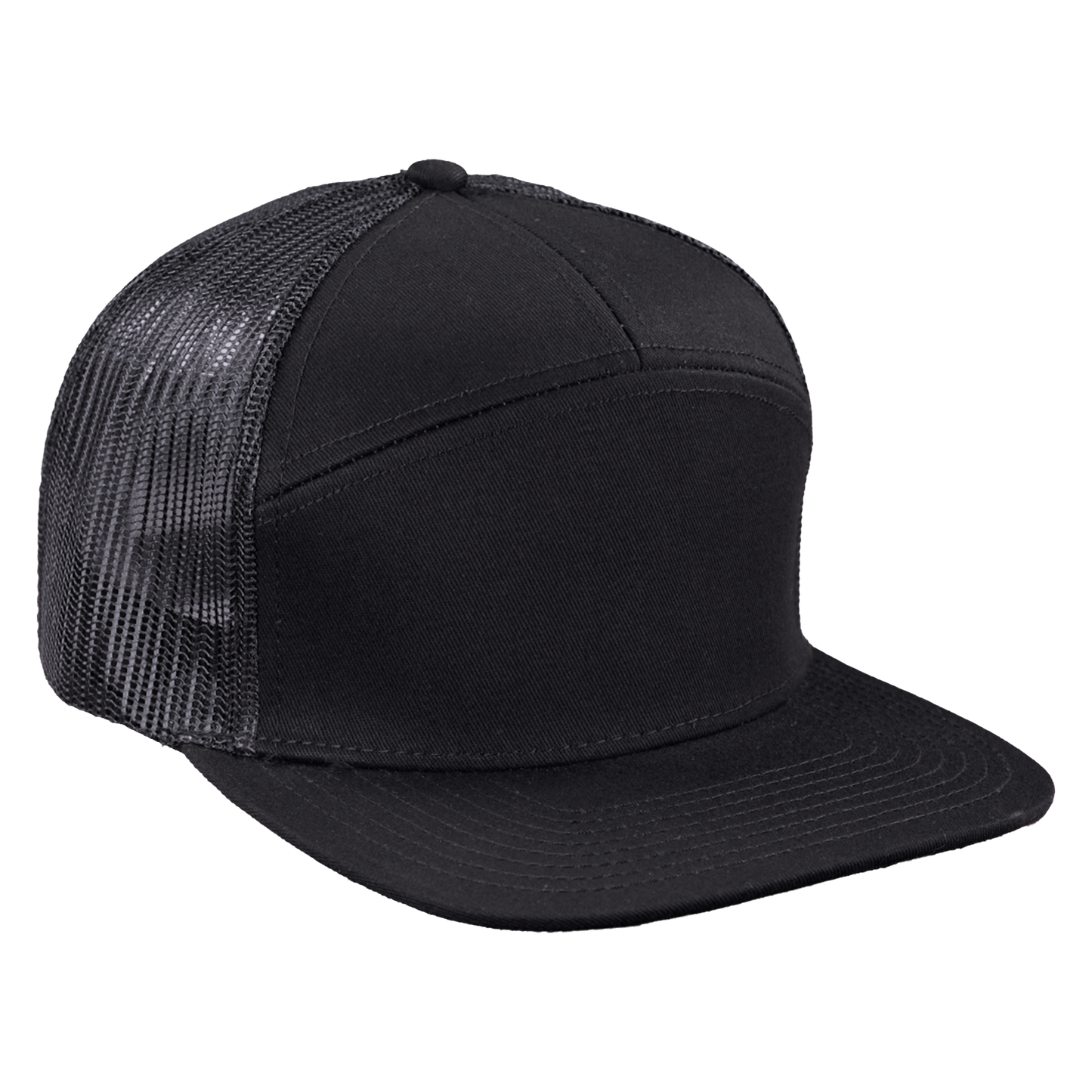 *Limited Stock* High-Profile 7-Panel Hat - Sable Black
