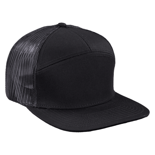 *Limited Stock* High-Profile 7-Panel Hat - Sable Black