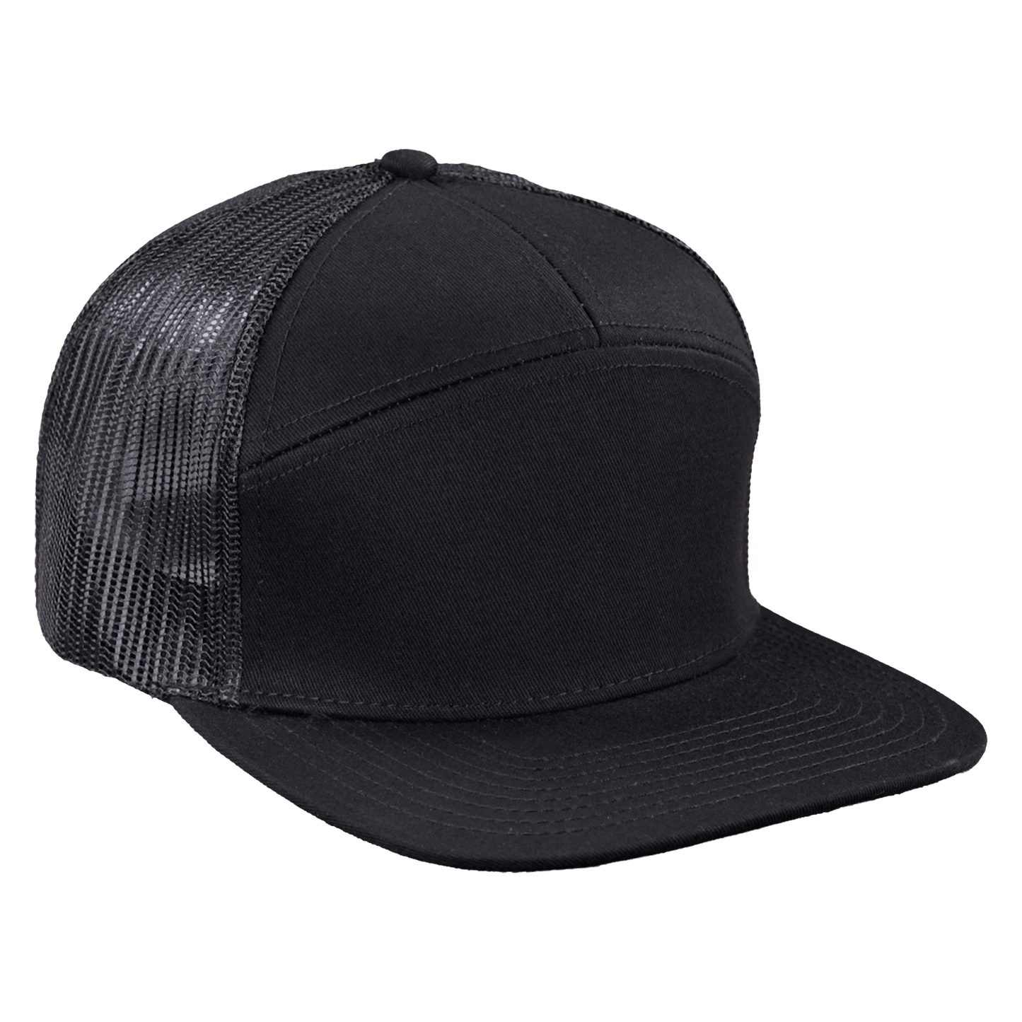 *Limited Stock* High-Profile 7-Panel Hat - Sable Black
