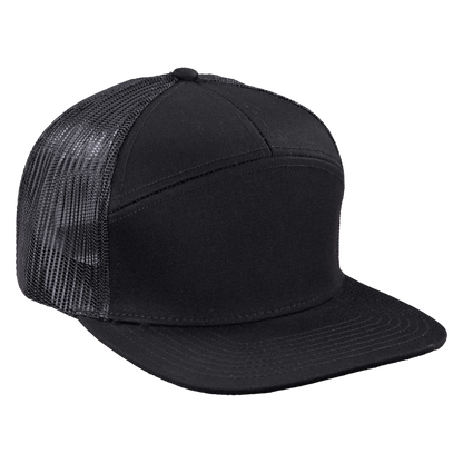 *Limited Stock* High-Profile 7-Panel Hat - Sable Black