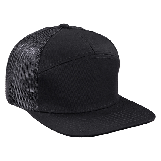 *Limited Stock* High-Profile 7-Panel Hat - Sable Black