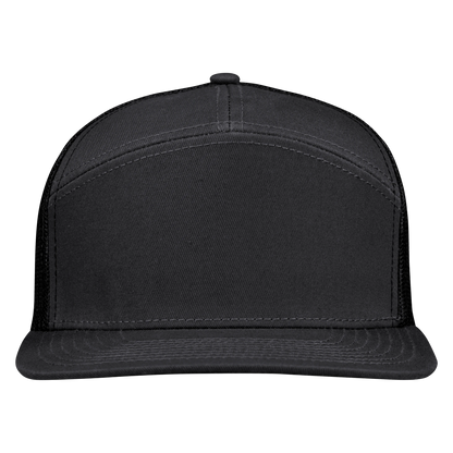 *Limited Stock* High-Profile 7-Panel Hat - Sable Black