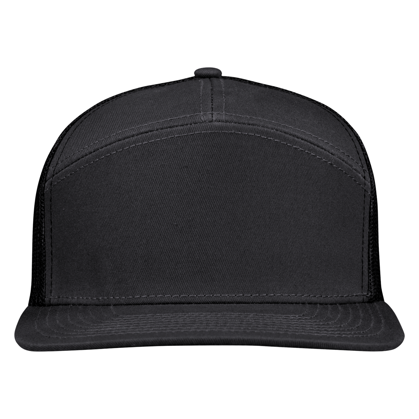 *Limited Stock* High-Profile 7-Panel Hat - Sable Black