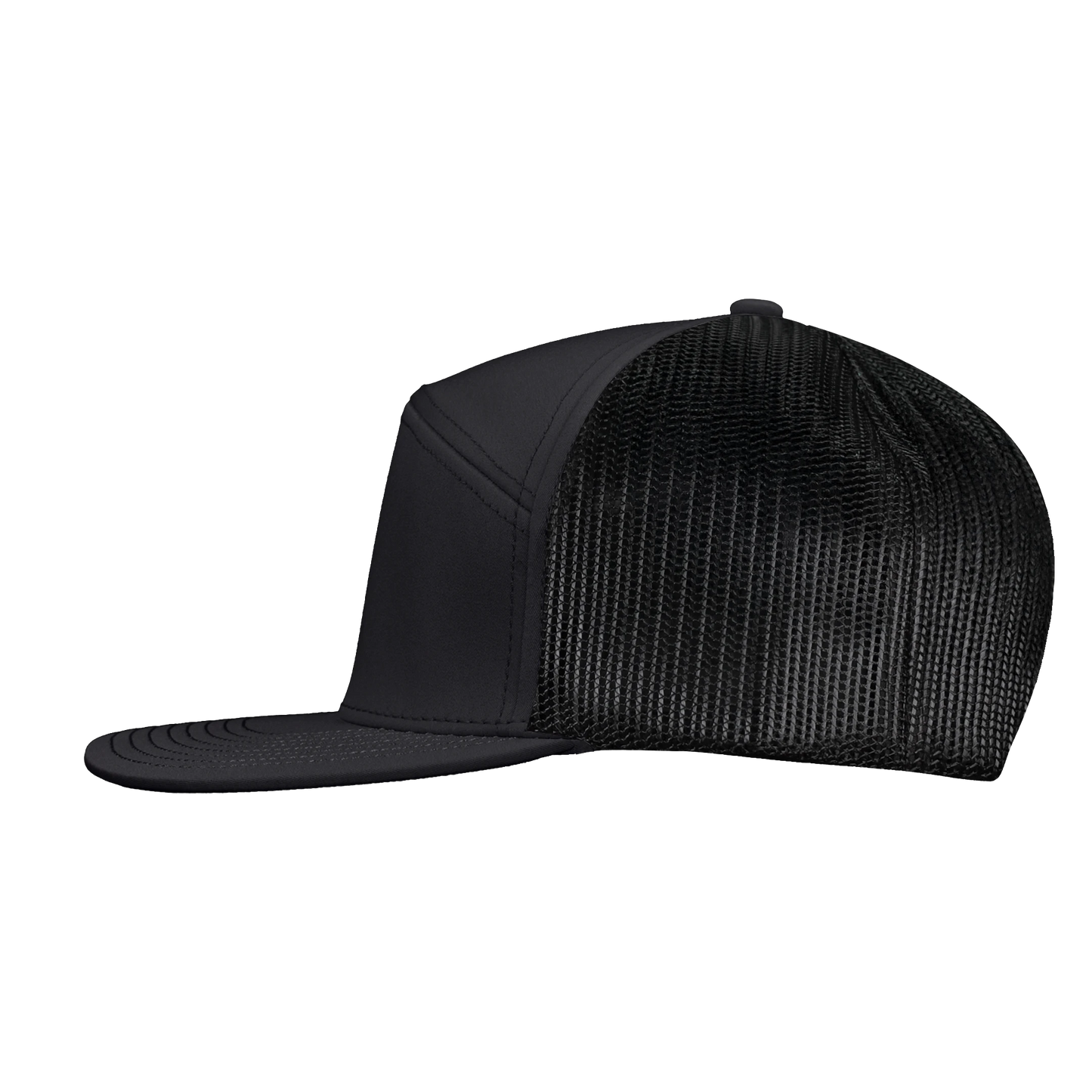 *Limited Stock* High-Profile 7-Panel Hat - Sable Black