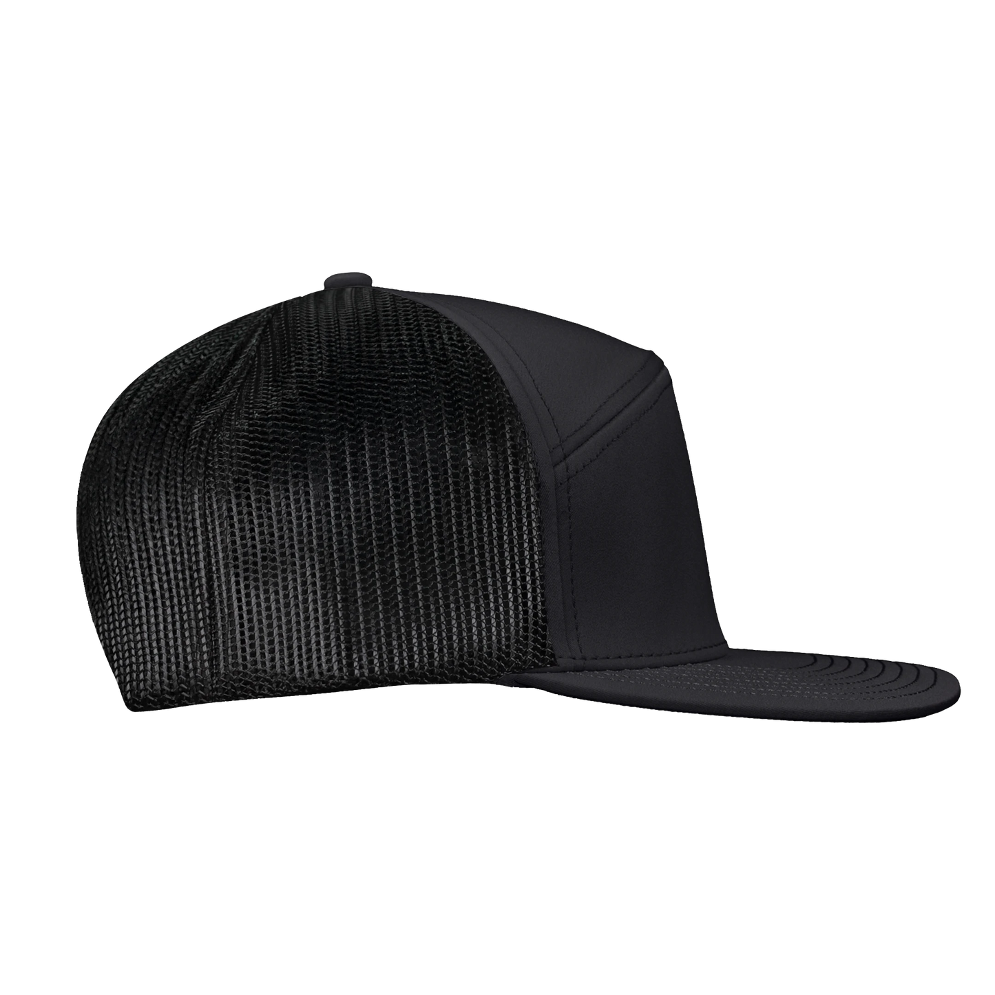 *Limited Stock* High-Profile 7-Panel Hat - Sable Black