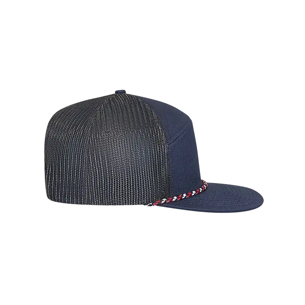 PS169 7-Panel Visor Rope Hat - Indigo Blue