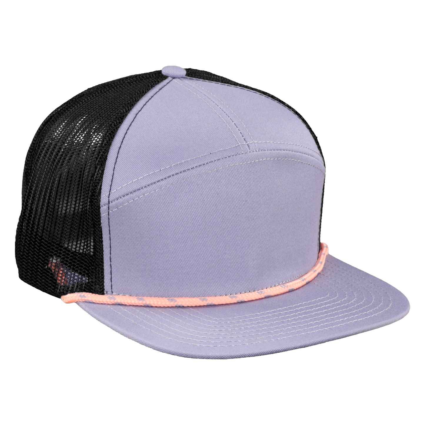 *Limited Stock* High-Profile 7-Panel Hat with Visor Rope - Dove Gray