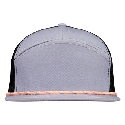 *Limited Stock* High-Profile 7-Panel Hat with Visor Rope - Dove Gray