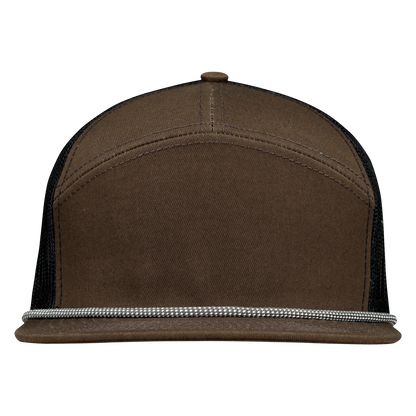 *Limited Stock* High-Profile 7-Panel Hat with Visor Rope - Foliage Brown
