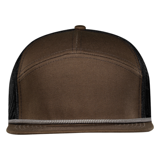 PS169 **DISCONTINUED** 7-Panel Visor Rope Hat - Foliage Brown