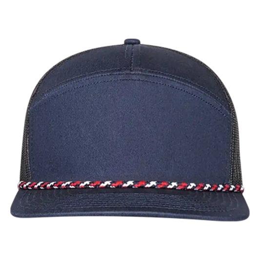 PS169 7-Panel Visor Rope Hat - Midnight Blue