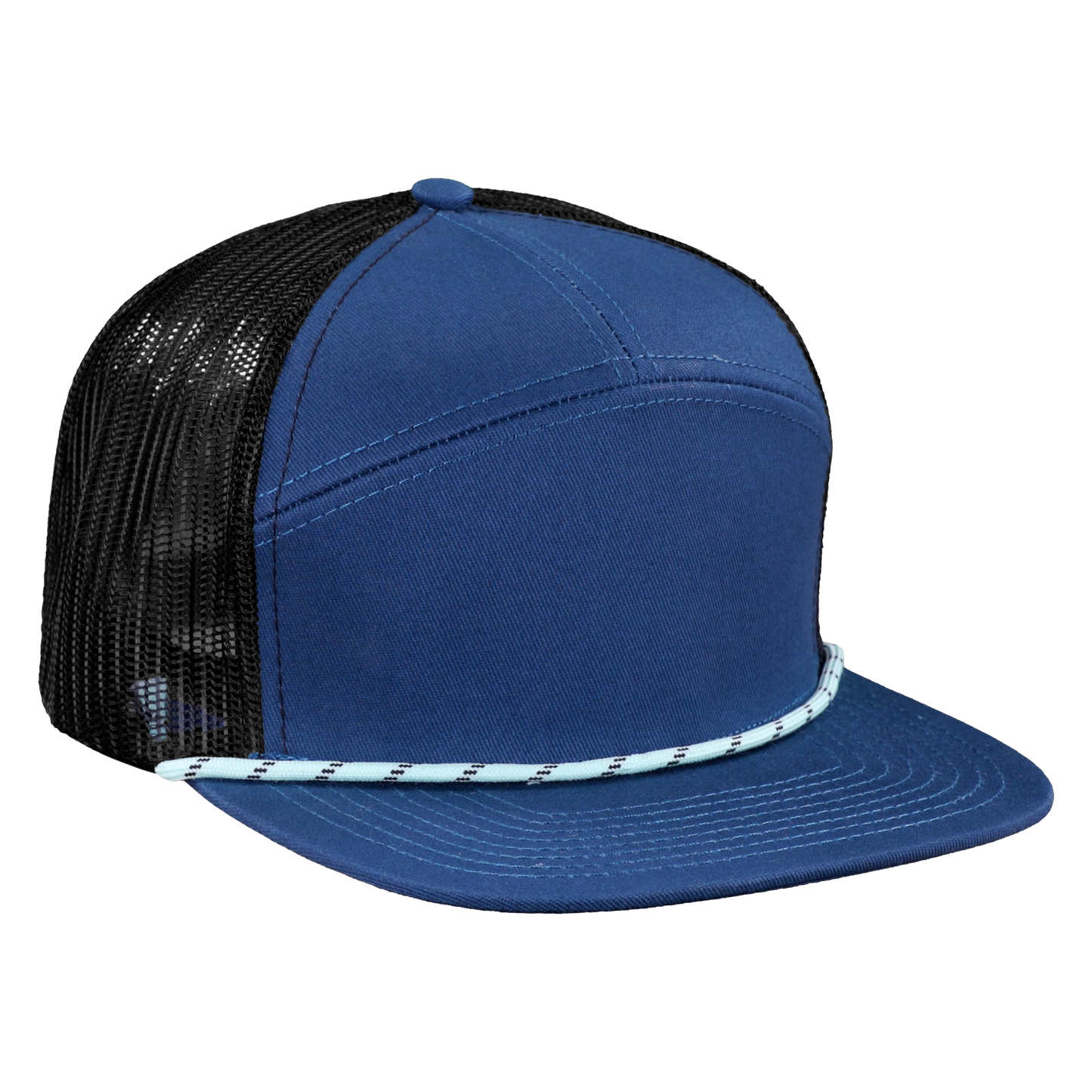*Limited Stock* High-Profile 7-Panel Hat with Visor Rope - Pelagic Blue