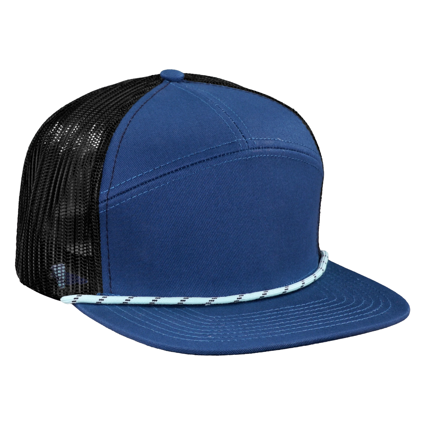*Limited Stock* High-Profile 7-Panel Hat with Visor Rope - Pelagic Blue