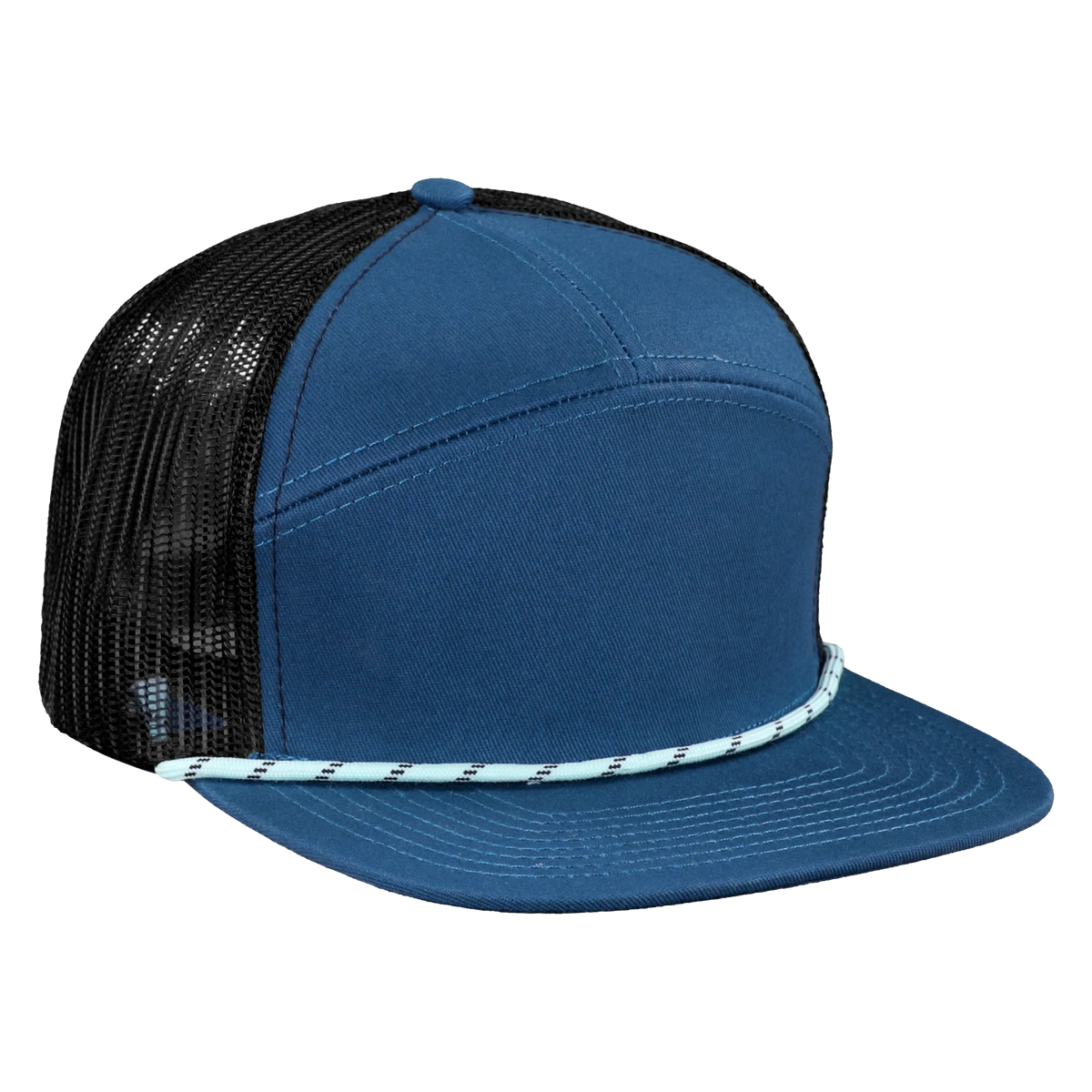 *Limited Stock* High-Profile 7-Panel Hat with Visor Rope - Pelagic Blue