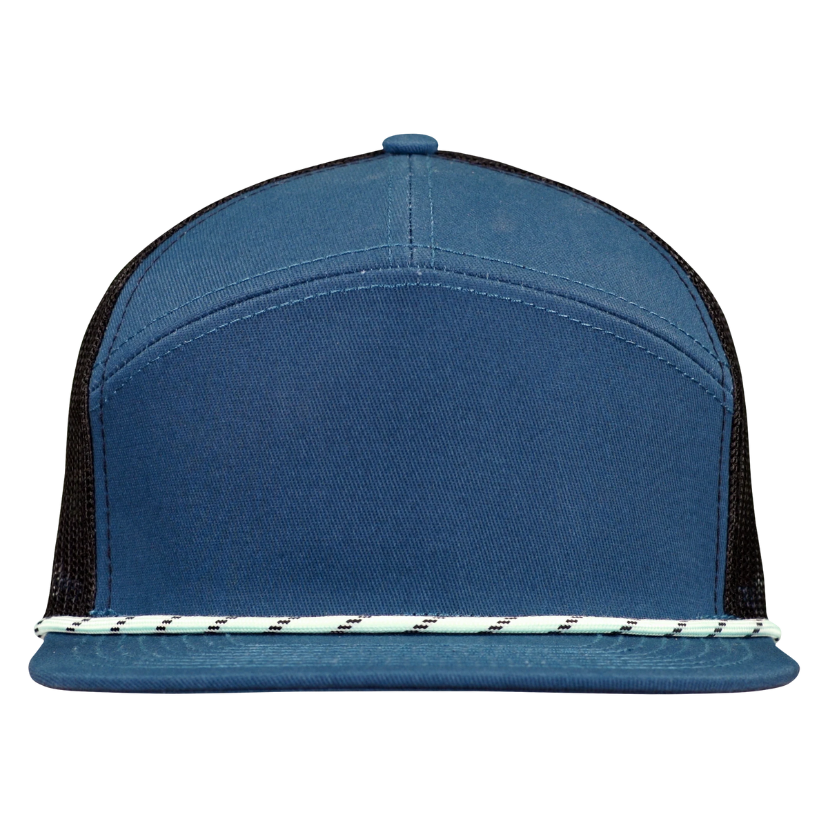 *Limited Stock* High-Profile 7-Panel Hat with Visor Rope - Pelagic Blue