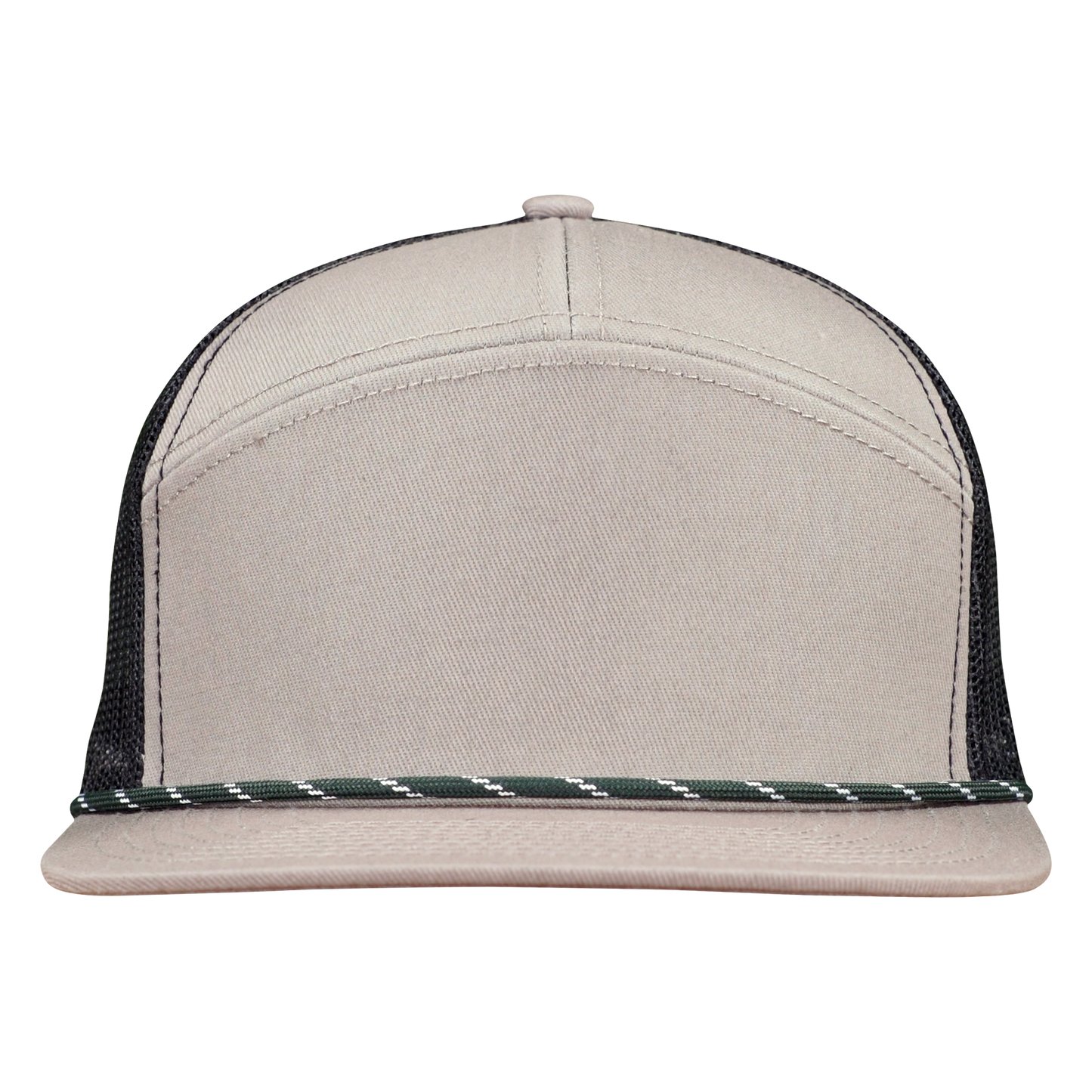 *Limited Stock* High-Profile 7-Panel Hat with Visor Rope - Pewter Tan