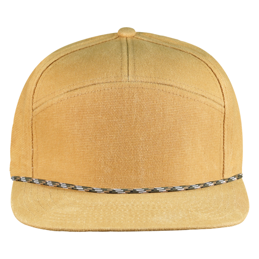PS170R Wax Canvas 7-Panel Hat and Visor Rope - Sahara