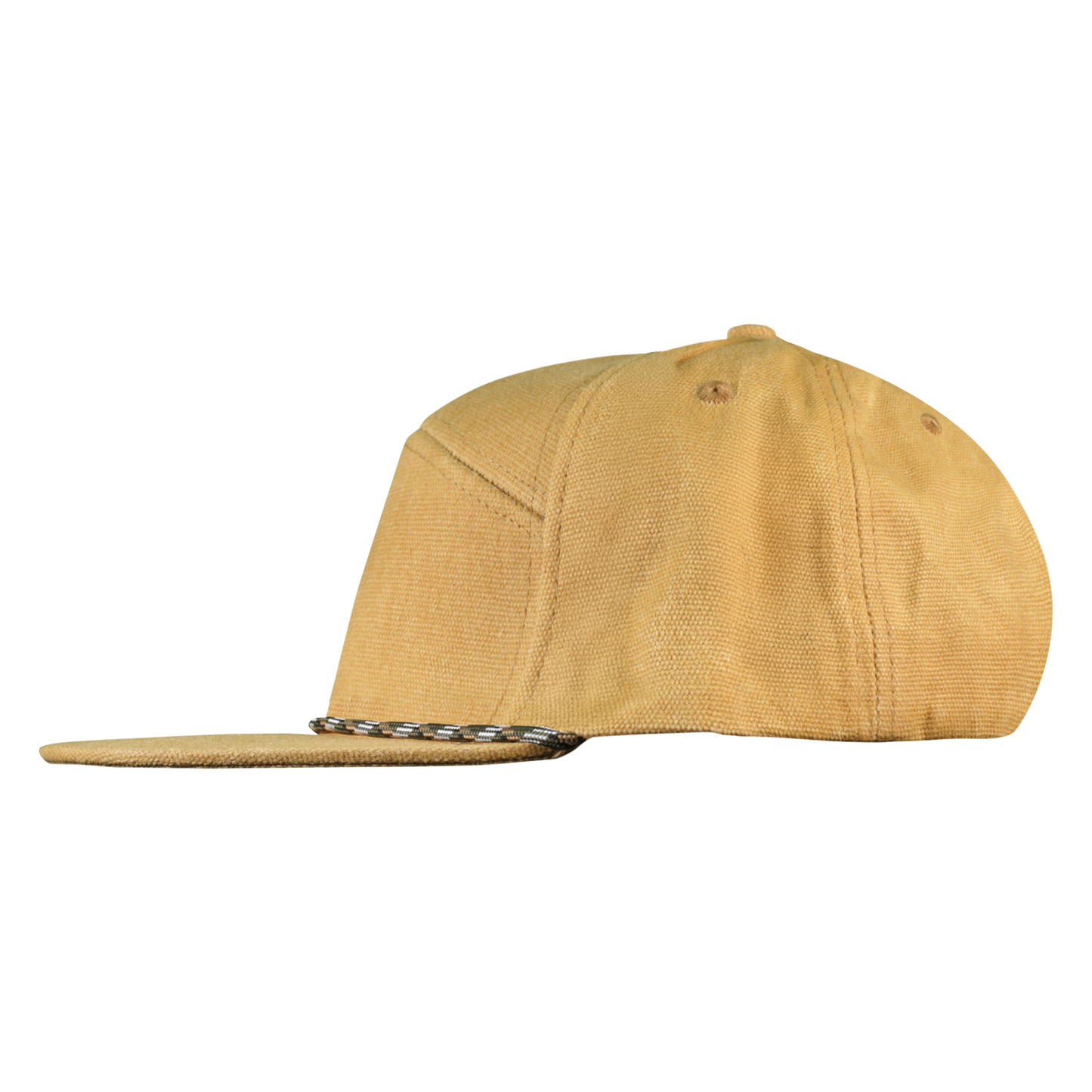 Premium Wax Canvas 7-Panel Hat with Visor Rope - Sahara Tan